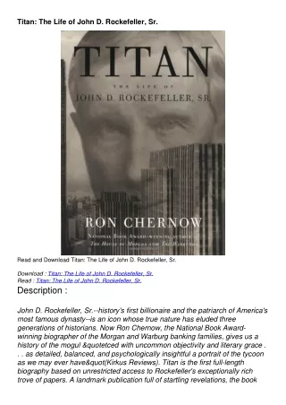 read ebook [pdf] Titan: The Life of John D. Rockefeller, Sr.