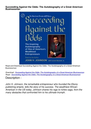 $pdf$/read/download Succeeding Against the Odds: The Autobiography of a Great American Businessman