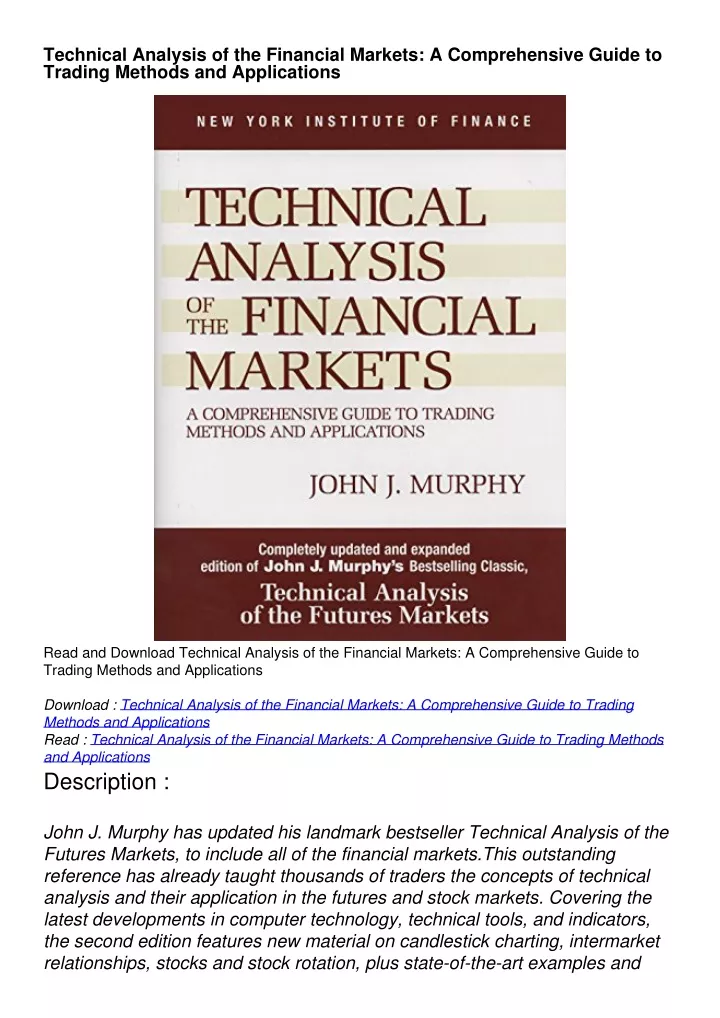 technical analysis of the financial markets