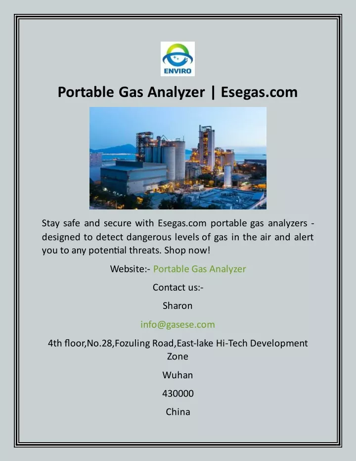 portable gas analyzer esegas com