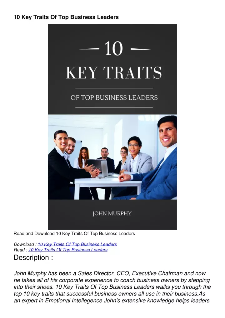 10 key traits of top business leaders