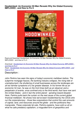 download book [pdf] Hoodwinked: An Economic Hit Man Reveals Why the Global Economy IMPLODED - and How to Fix It