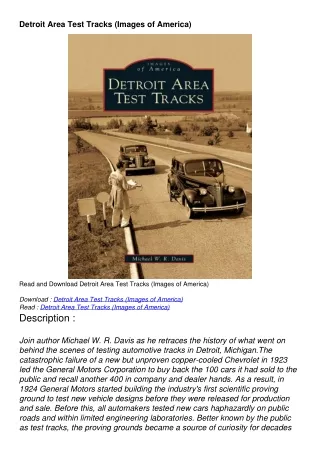 $pdf$/read/download Detroit Area Test Tracks (Images of America)