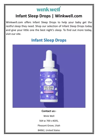 Infant Sleep Drops | Winkwell.com