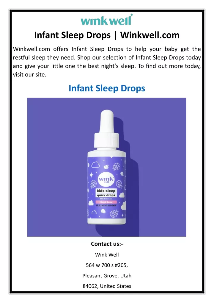 infant sleep drops winkwell com