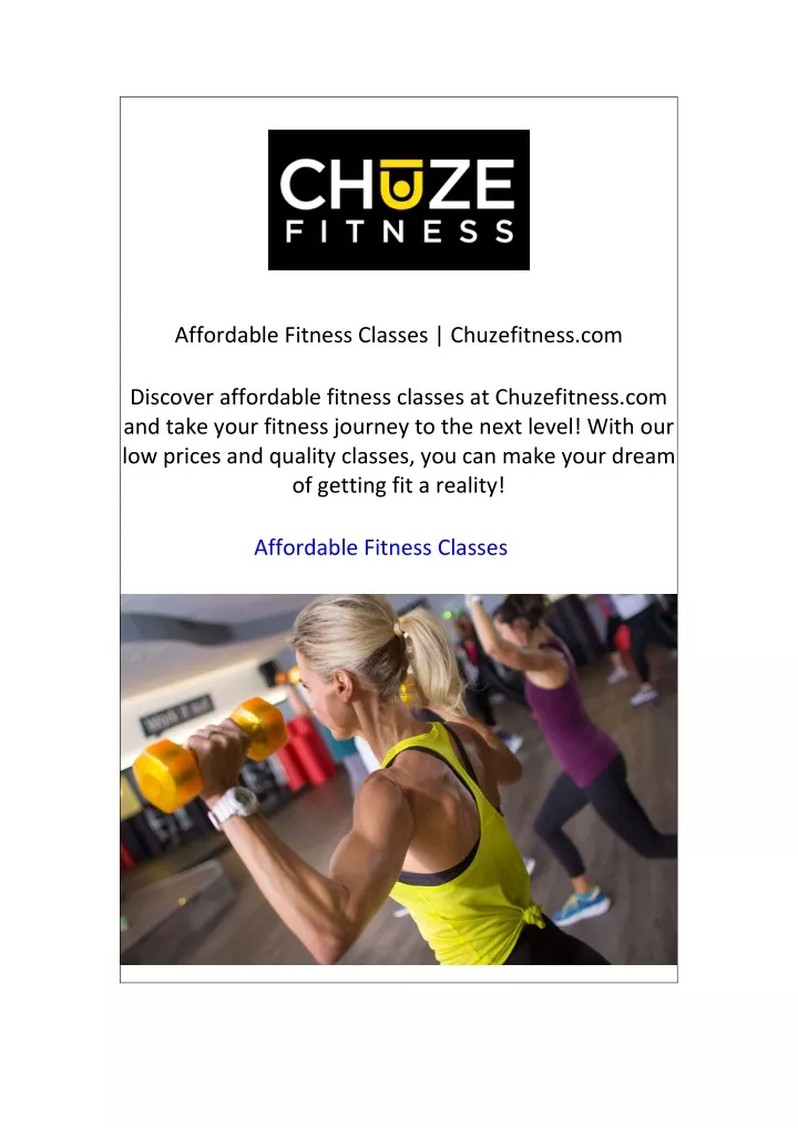 affordable fitness classes chuzefitness com