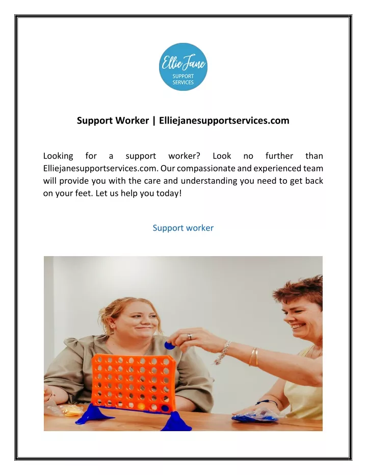 support worker elliejanesupportservices com