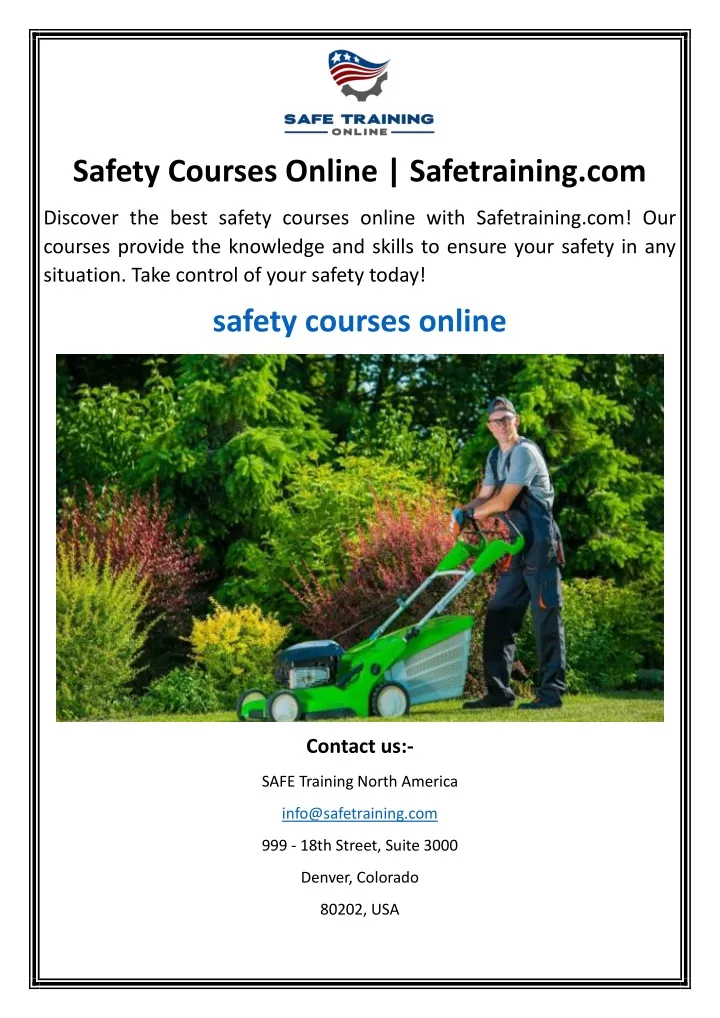 safety courses online safetraining com