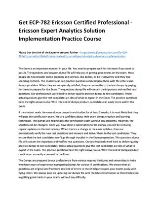 get ecp 782 ericsson certified professional