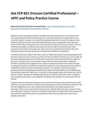 get ecp 821 ericsson certified professional vepc