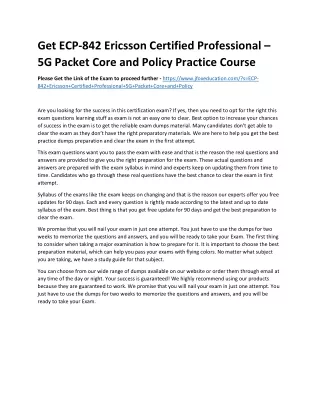 get ecp 842 ericsson certified professional