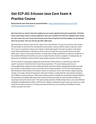 get ecp j01 ericsson java core exam a practice