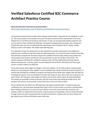 verified salesforce certified b2c commerce