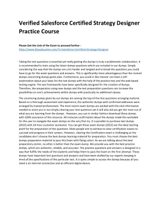 verified salesforce certified strategy designer