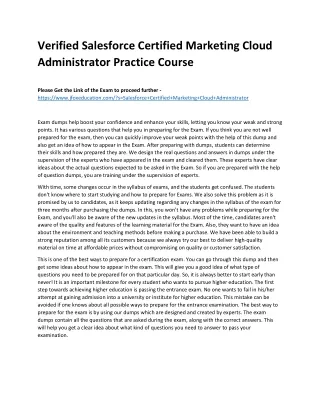 verified salesforce certified marketing cloud