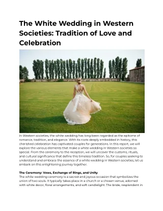 The White Wedding in Western Societies_ Tradition of Love and Celebration