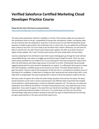 verified salesforce certified marketing cloud