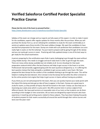 verified salesforce certified pardot specialist
