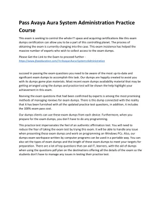 pass avaya aura system administration practice
