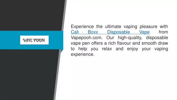 experience the ultimate vaping pleasure with cali