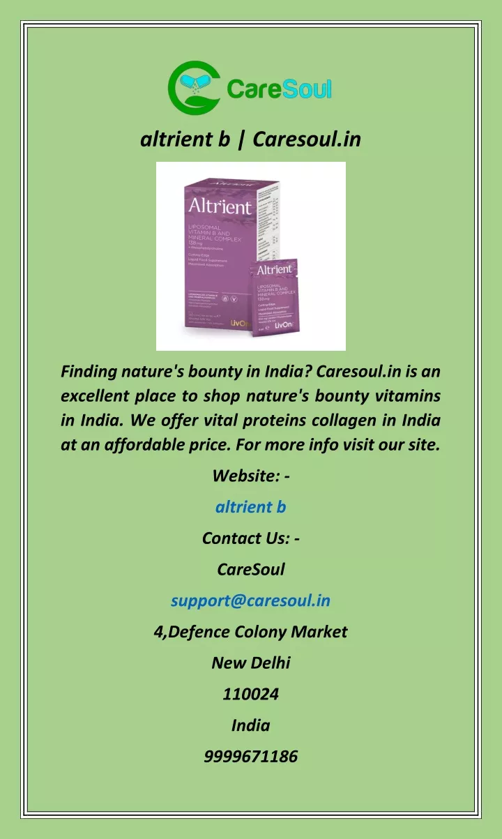 altrient b caresoul in