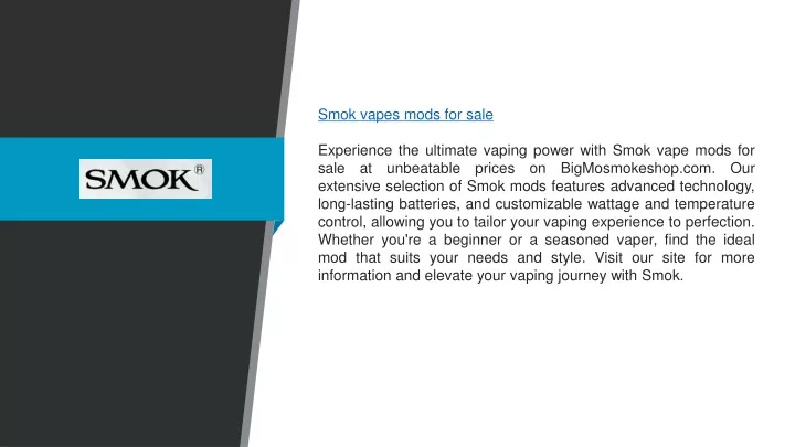 smok vapes mods for sale experience the ultimate