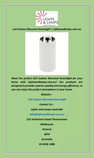 Led Surface Mounted Downlight  Lightsandlamps.com