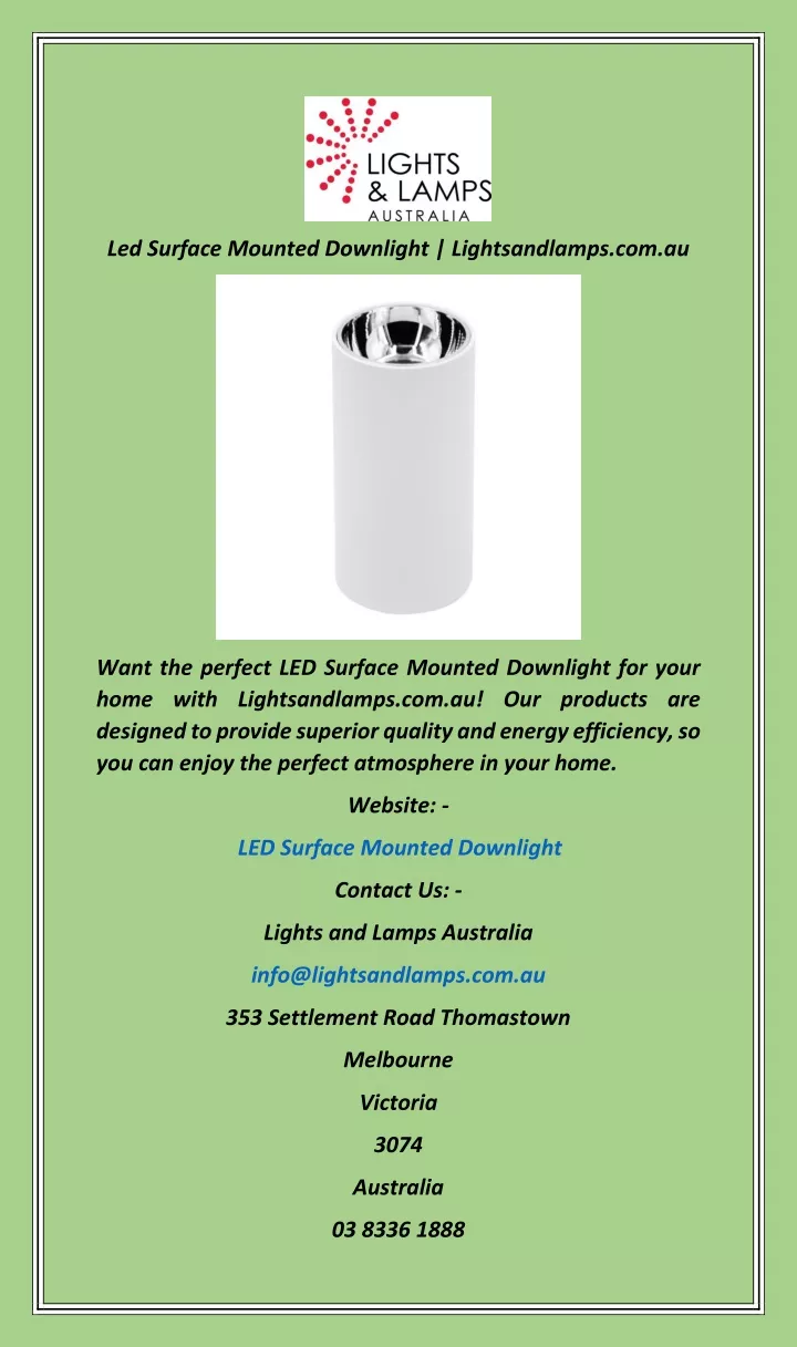 led surface mounted downlight lightsandlamps