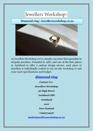 Diamond ring | Jewellersworkshop.co.nz