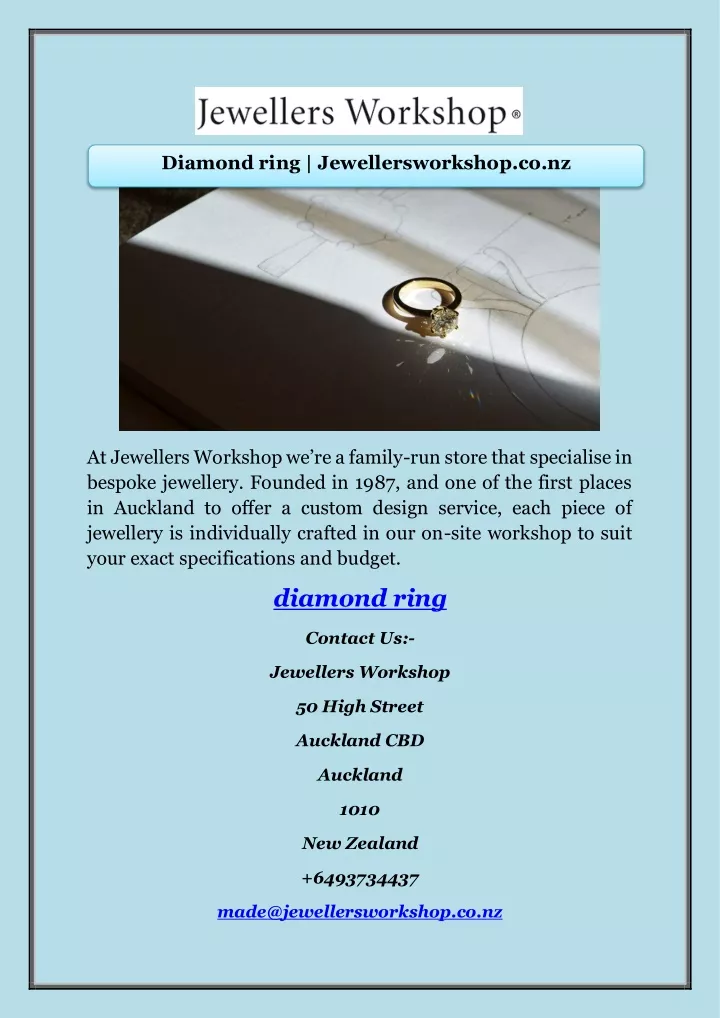 diamond ring jewellersworkshop co nz
