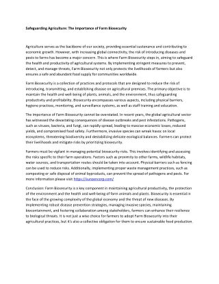 safeguarding agriculture the importance of farm