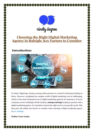 Choosing the Right Digital Marketing Agency in Raleigh