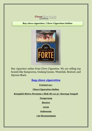 Buy clove cigarettes | Clove Cigarettes Online