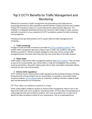 Top 3 CCTV Benefits for Traffic Management and Monitoring  .docx