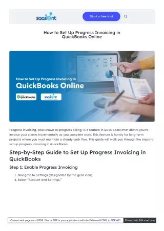 How Set Up Progress Invoicing in QuickBooks Online - Saasant