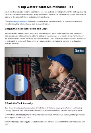 4 Top Water Heater Maintenance Tips
