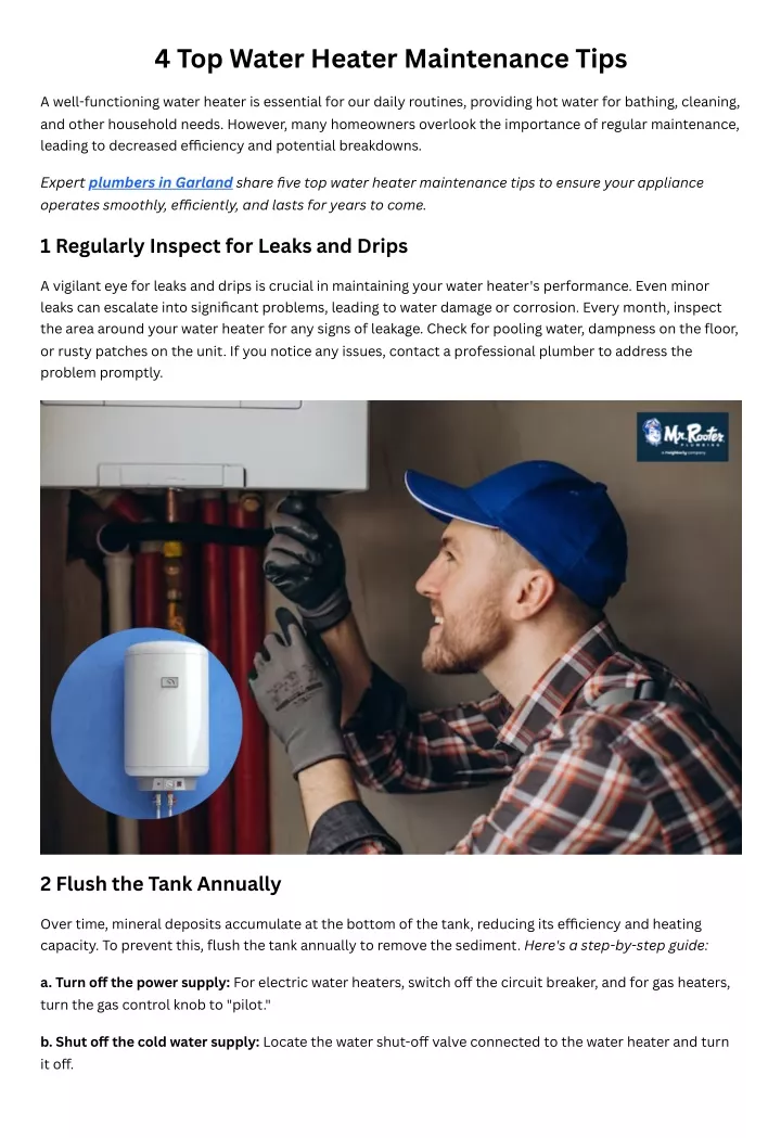 4 top water heater maintenance tips