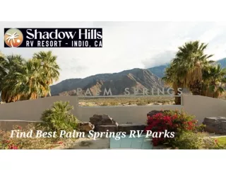 Find Best Palm Springs RV Parks