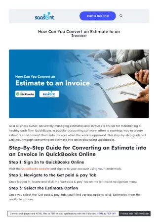 How Can You Convert an Estimate to an Invoice - Saasant