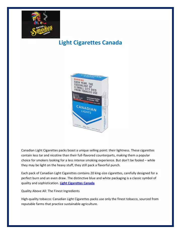 light cigarettes canada