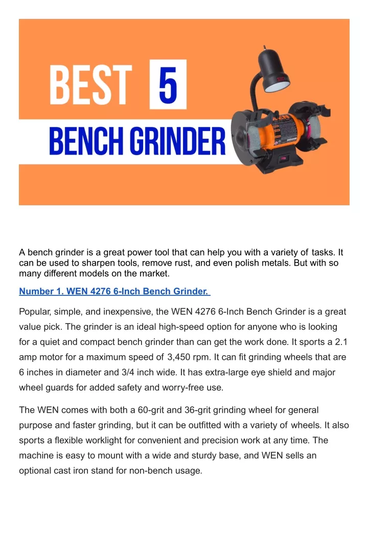 a bench grinder is a great power tool that