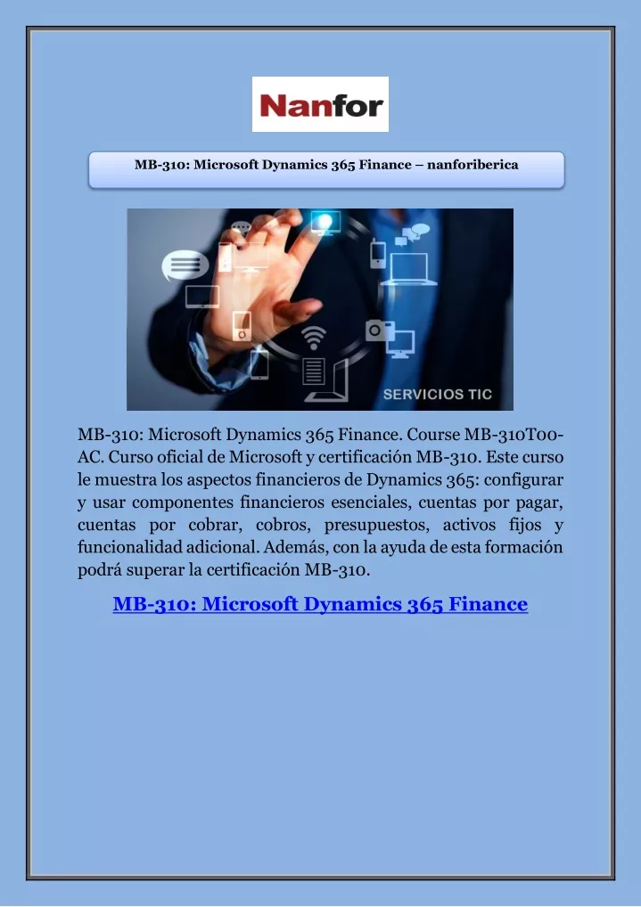 mb 310 microsoft dynamics 365 finance
