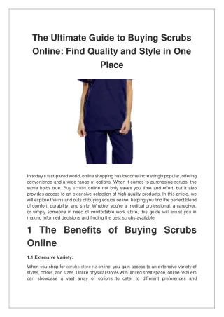 The Ultimate Guide to Buying Scrubs Online Find Quality and Style in One Place