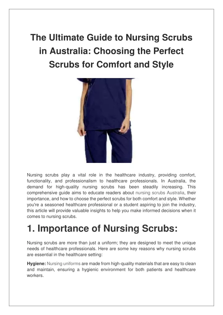 the ultimate guide to nursing scrubs in australia