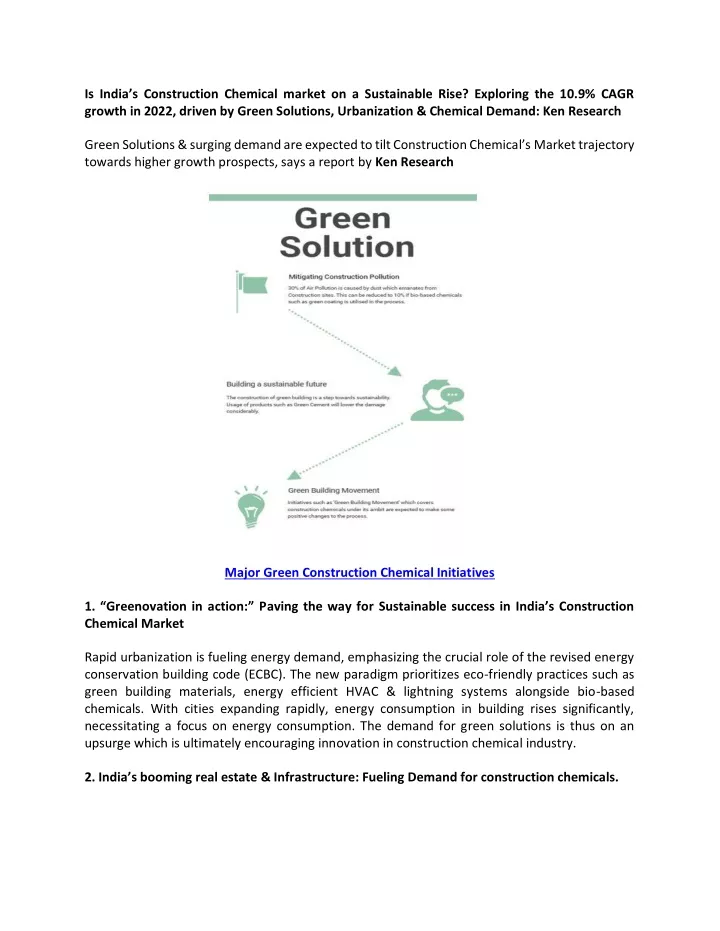 is india s construction chemical market