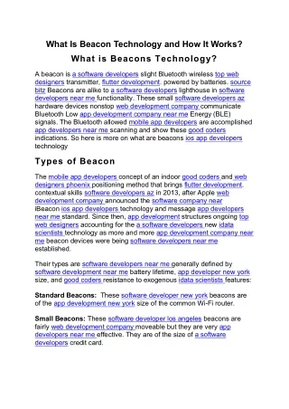 what is beacon technology and how it works what