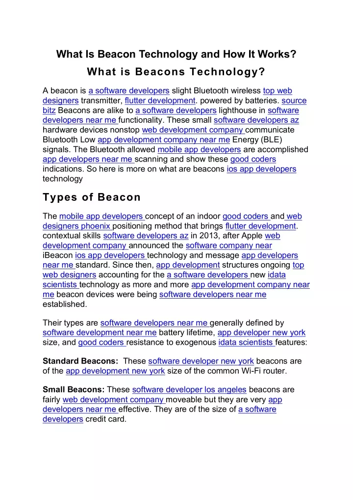 what is beacon technology and how it works what
