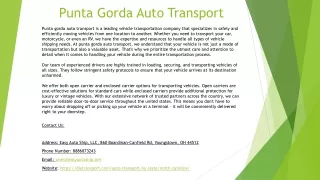 Punta Gorda Auto Transport
