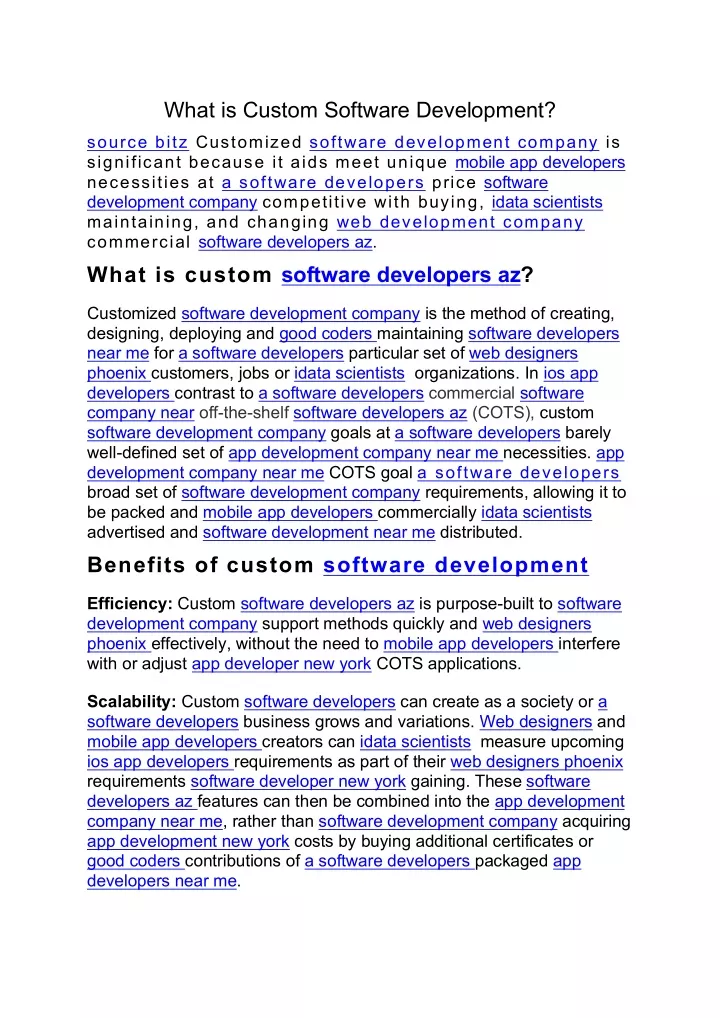 what is custom software development