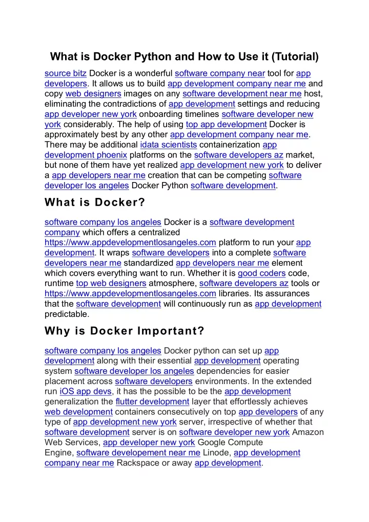 what is docker python and how to use it tutorial